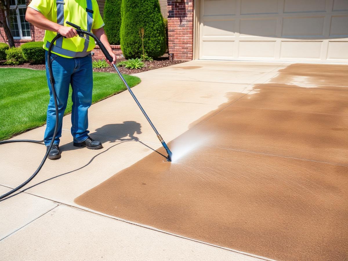 Pressure Washing: Driveway restoration